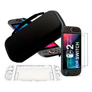 Estuche Nintendo Switch 2 Combo + 2 Vidrios Templados + Funda